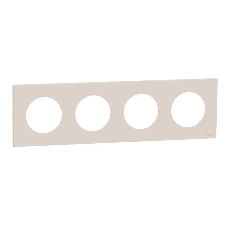 Odace - plaque de finition 4 postes - couleur Beige sable