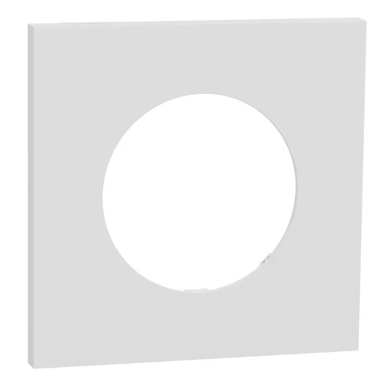 Odace Métal - plaque de finition 1 poste - effet Céramique Blanc support blanc