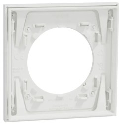 Odace Métal - plaque de finition 1 poste - effet Céramique Blanc support blanc