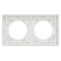 Odace Métal - plaque de finition 2 postes - effet Céramique Blanc support blanc