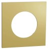 Odace Métal - plaque de finition 1 poste - effet Laiton support blanc