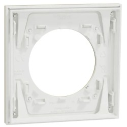 Odace Métal - plaque de finition 1 poste - effet Laiton support blanc