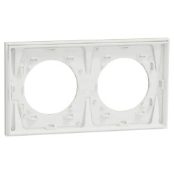Odace Métal - plaque de finition 2 postes - effet Laiton support blanc