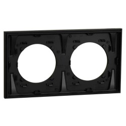 Odace Métal - plaque de finition 2 postes - effet Laiton support noir