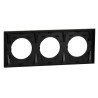Odace Métal - plaque de finition 3 postes - effet Laiton support noir