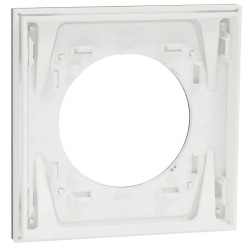 Odace Métal - plaque de finition 1 poste - effet Titane support blanc