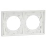 Odace Métal - plaque de finition 2 postes - effet Aluminium support blanc