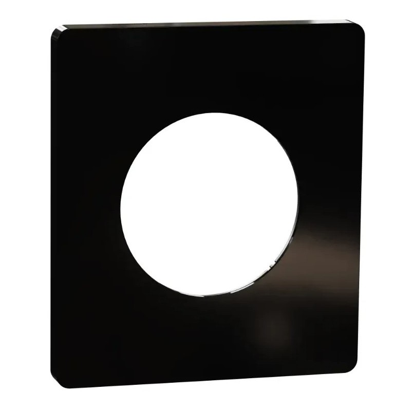 Odace Architecte - plaque de finition 1 poste - Noir émaillé