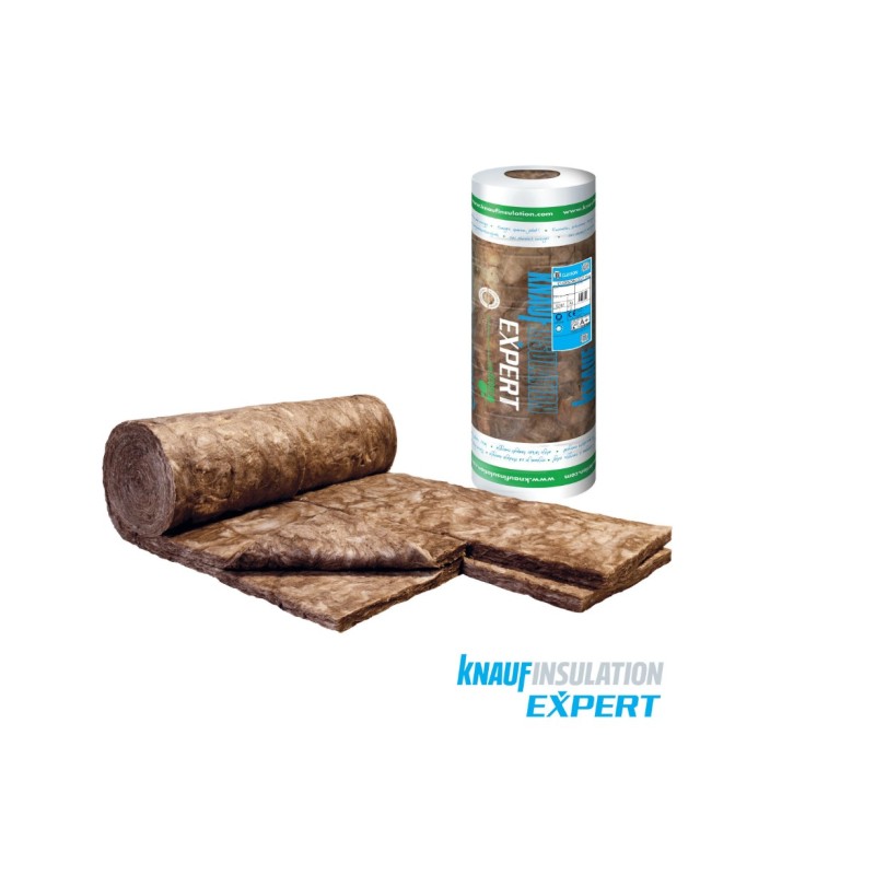 4 rouleaux de laine de verre cloison 037 nu, Ep.45mm, 8x0.6m KNAUF