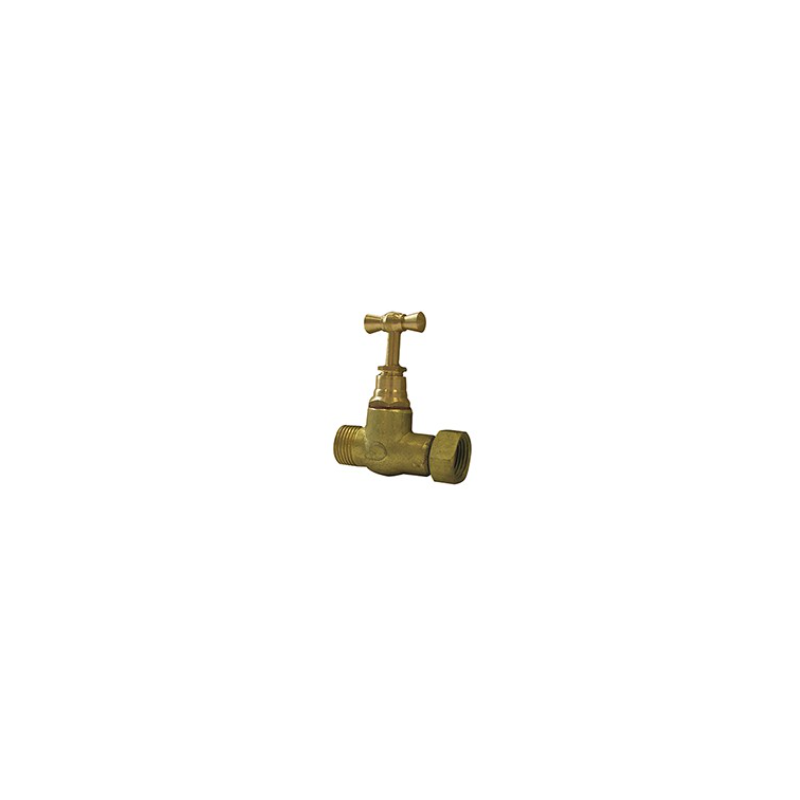 Robinet d'arrêt droit 12x17 — Laiton brut