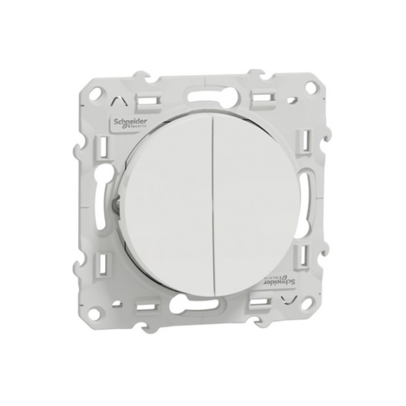 Odace 2011 - va-et-vient + va-et-vient lumineux - blanc - 10A  - LED 1,5mA