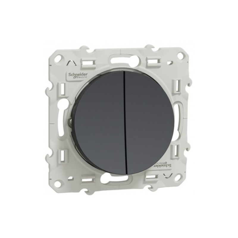 Odace 2011 - va-et-vient + poussoir anthracite - 10A