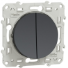 Odace 2011 - va-et-vient + poussoir anthracite - 10A