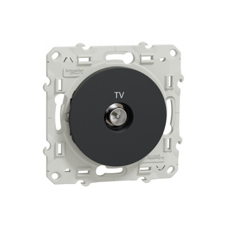 Odace 2011 - prise TV simple - anthracite - fixation par vis