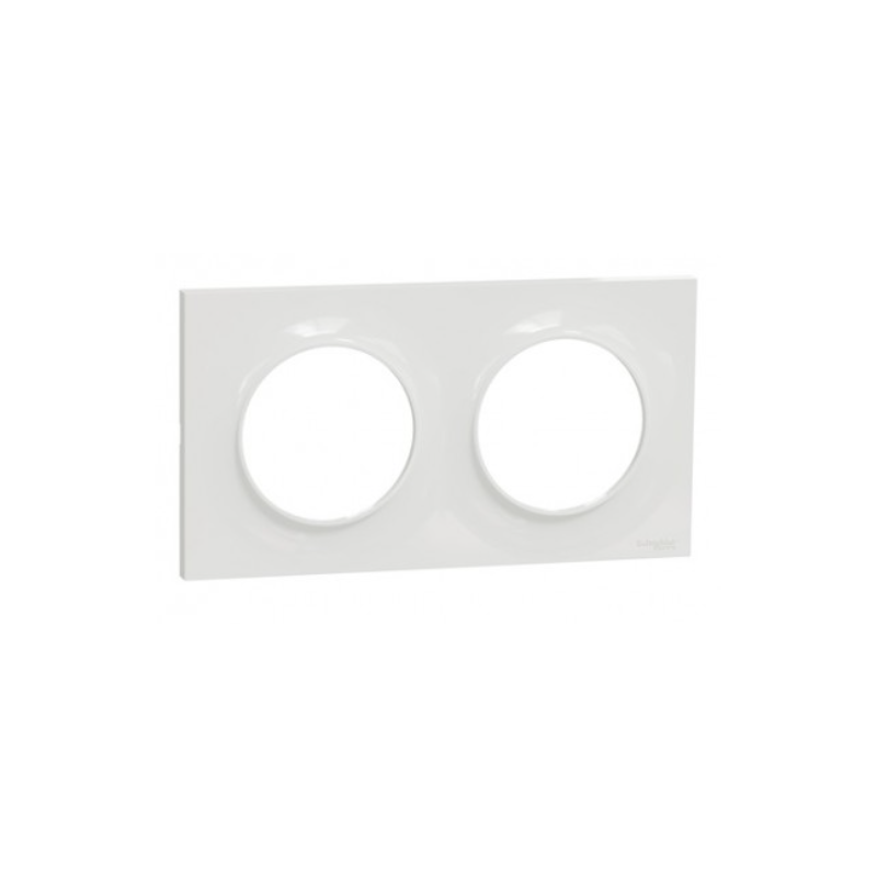 Odace 2011 Styl -  plaque 2 postes H/V entraxe 71mm blanc