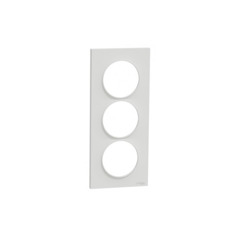 Odace 2011 Styl -  plaque 3 postes verticaux entraxe 57mm blanc