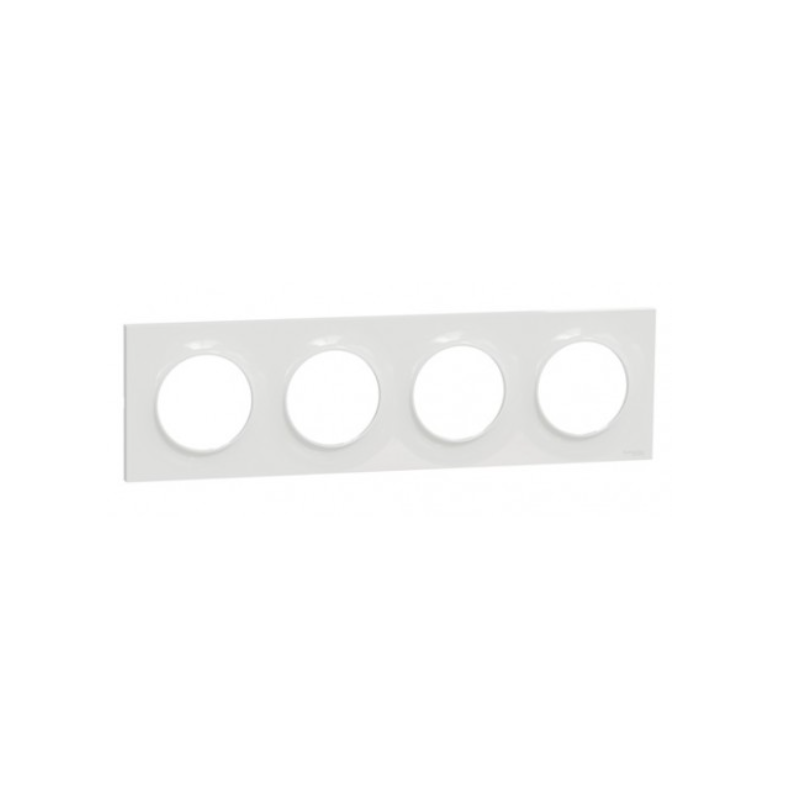 Odace 2011 Styl -  plaque 4 postes H/V entraxe 71mm blanc