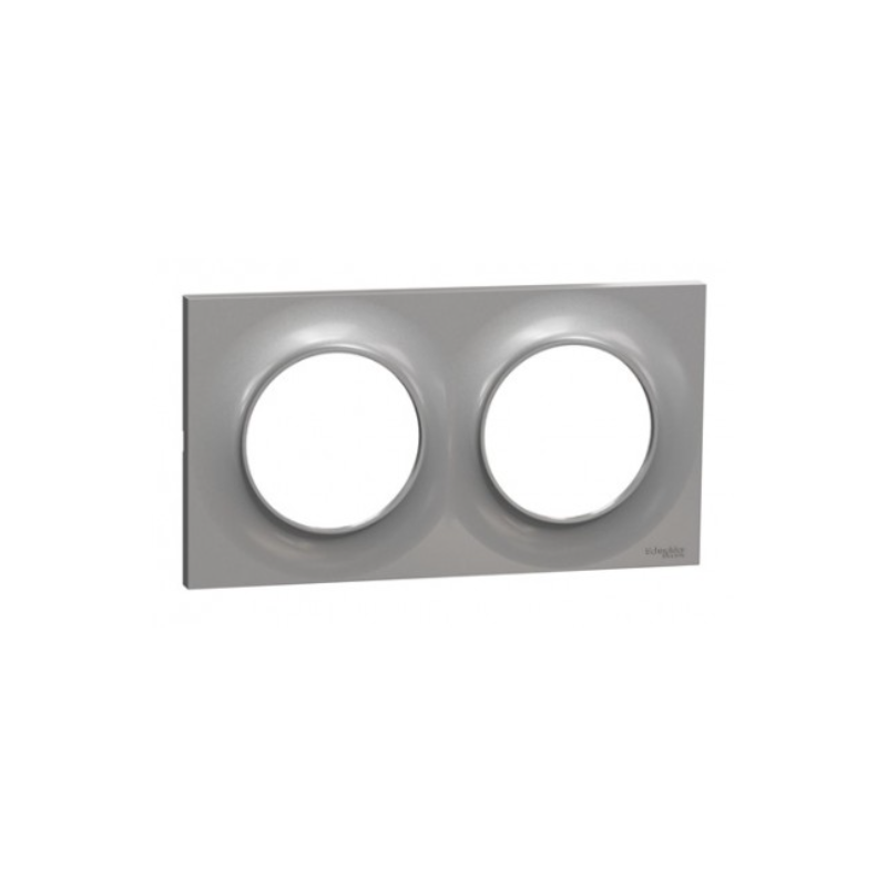 Odace 2011 Styl -  plaque 2 postes H/V entraxe 71mm aluminium
