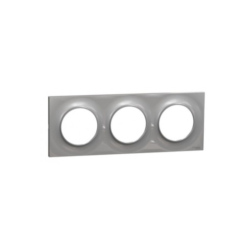Odace 2011 Styl -  plaque 3 postes H/V entraxe 71mm aluminium