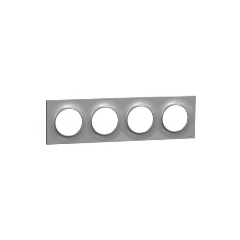 Odace 2011 Styl -  plaque 4 postes H/V entraxe 71mm aluminium