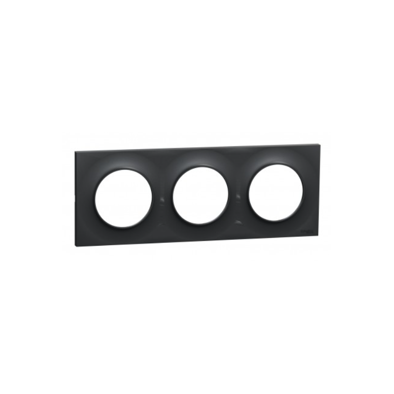 Odace 2011 Styl -  plaque 3 postes H/V entraxe 71mm anthracite