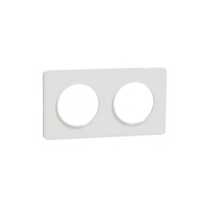 Odace 2011 Touch -  plaque 2 postes H/V entraxe 71mm blanc
