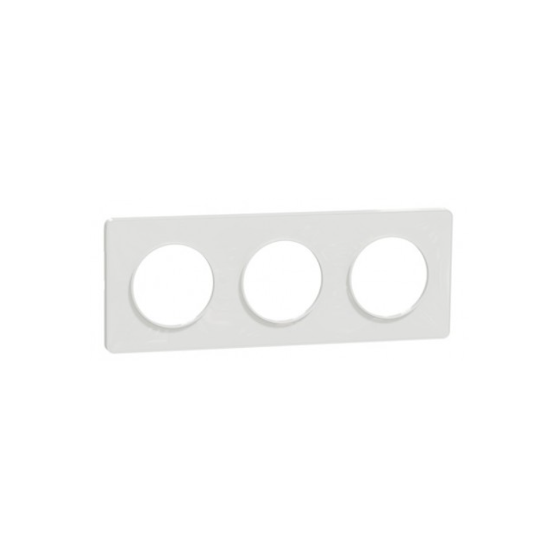 Odace 2011 Touch -  plaque 3 postes H/V entraxe 71mm blanc